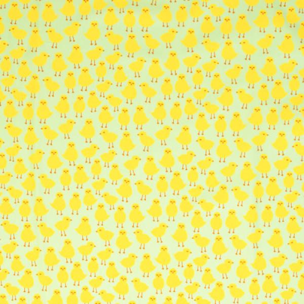 Baumwoll Druck Küken auf Grün von Happy Easter by Swafing 